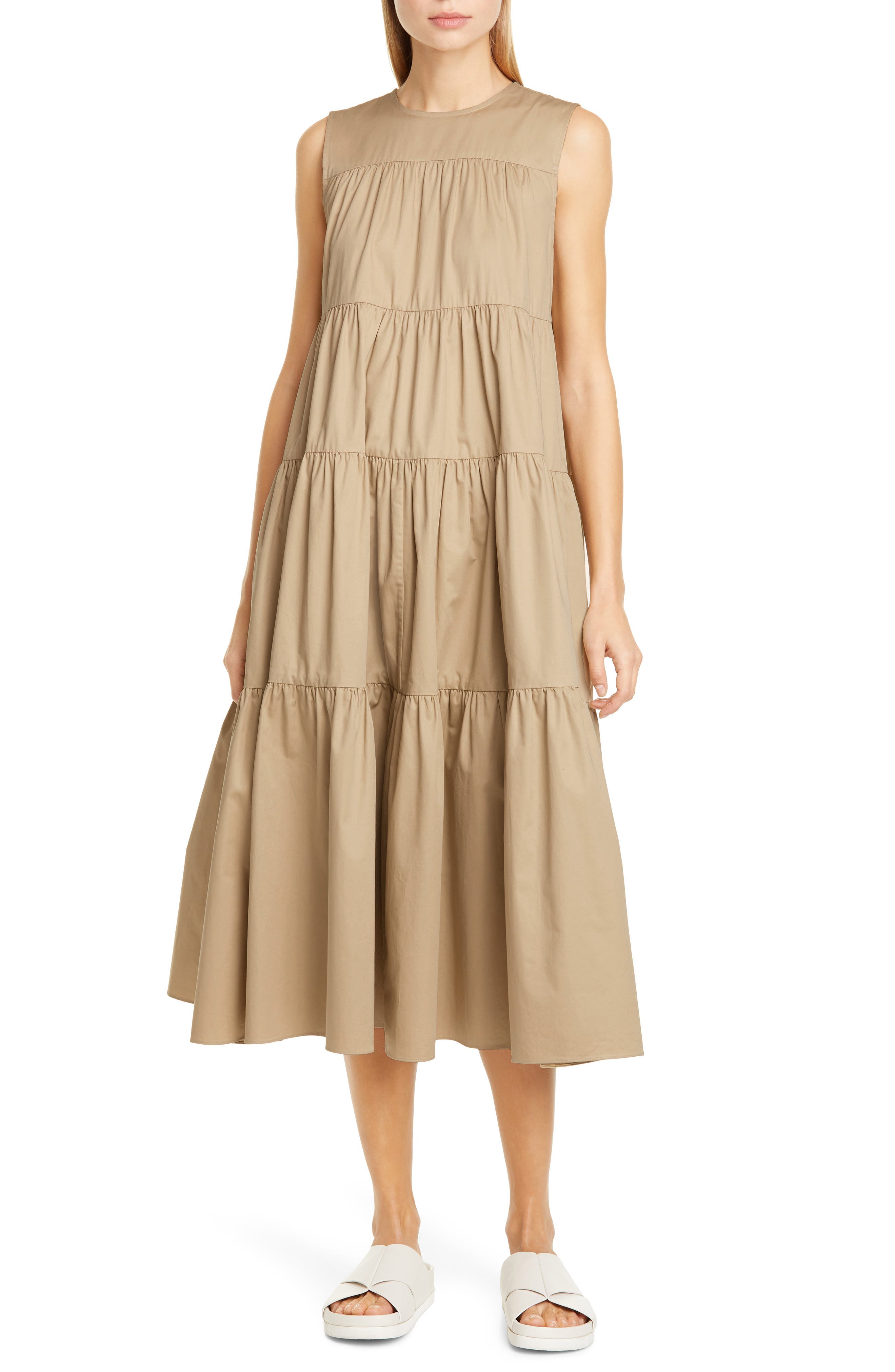 CO Tiered Cotton Midi Dress | Nordstrom